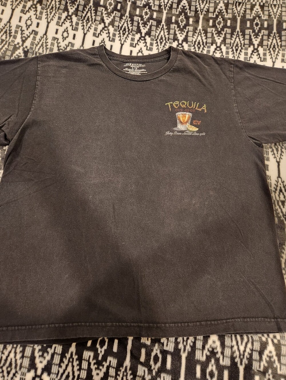 Tequila Graphic Black Short Sleeve Tee, Size L